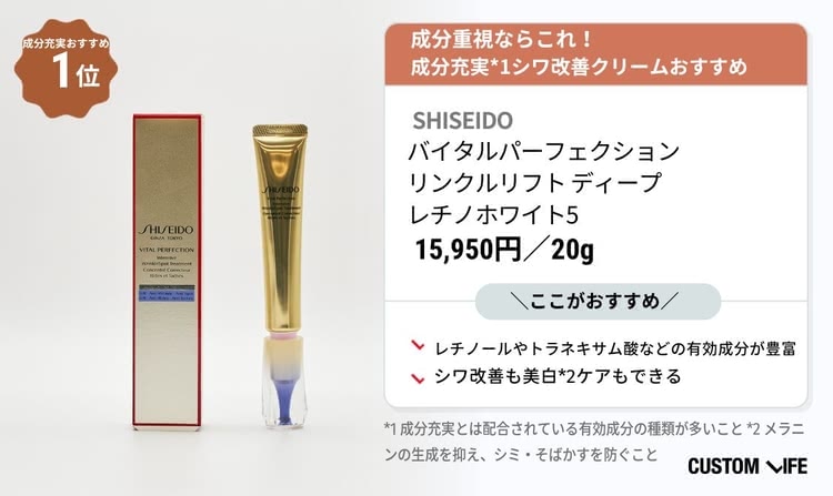 シワ改善クリームおすすめ成分充実度ならこれ
