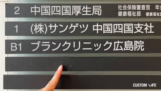 メンズブランクリニック広島院の店舗看板