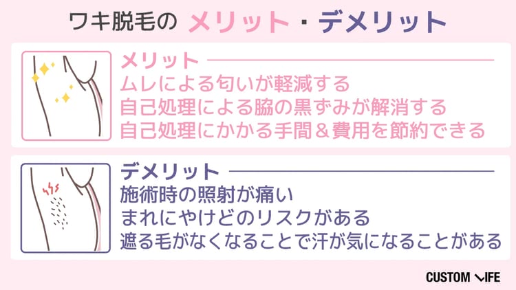 脇脱毛のメリット・デメリット
