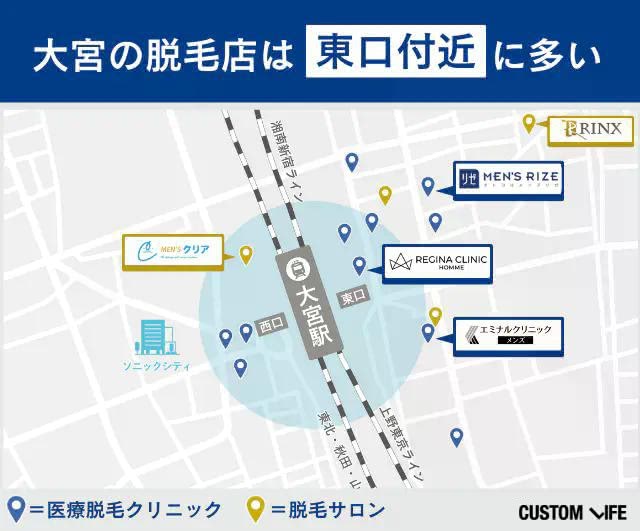 大宮のおすすめ脱毛クリニックとサロン