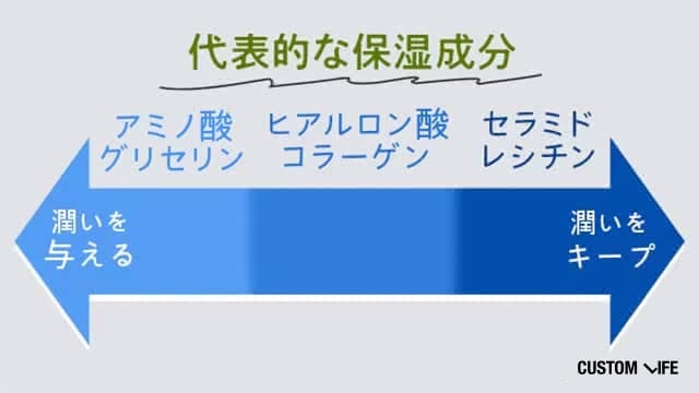 代表的な高保湿成分の例