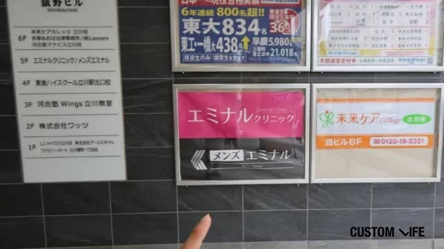 メンズエミナルクリニック立川院の店舗看板