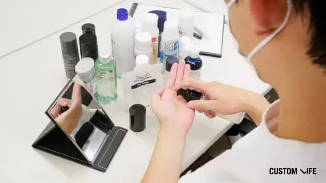メンズ化粧水の検証風景