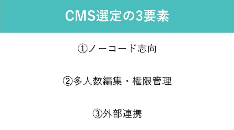CMS選定の3要素