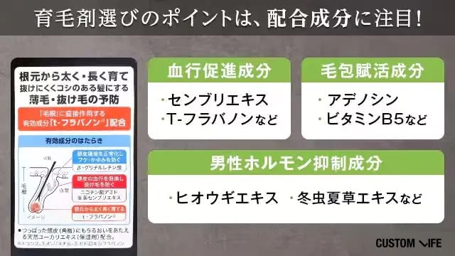 育毛剤選びのポイント