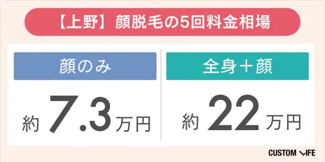 上野の顔脱毛の相場