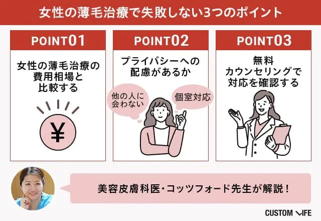 女性の薄毛治療の病院選びのコツ