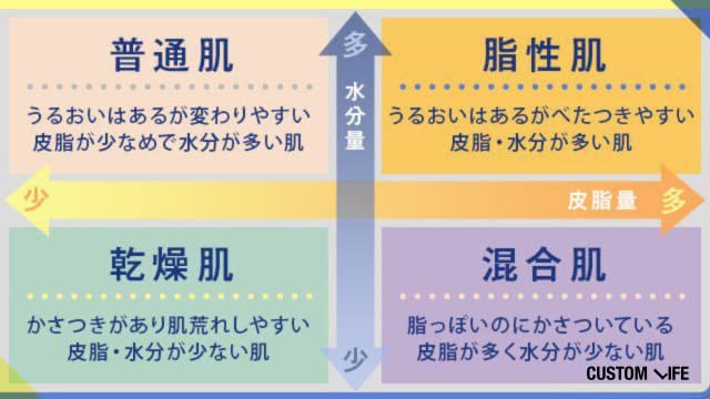 男性の肌質チェック表