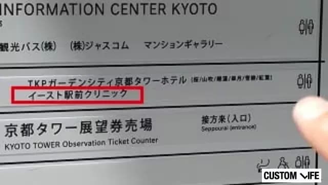 イースト駅前クリニック京都院の看板