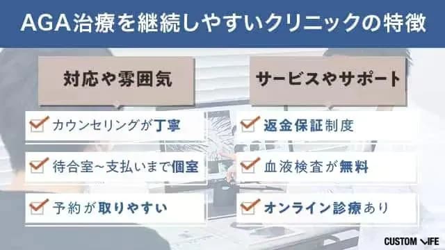 AGA治療を継続しやすいクリニックのポイント